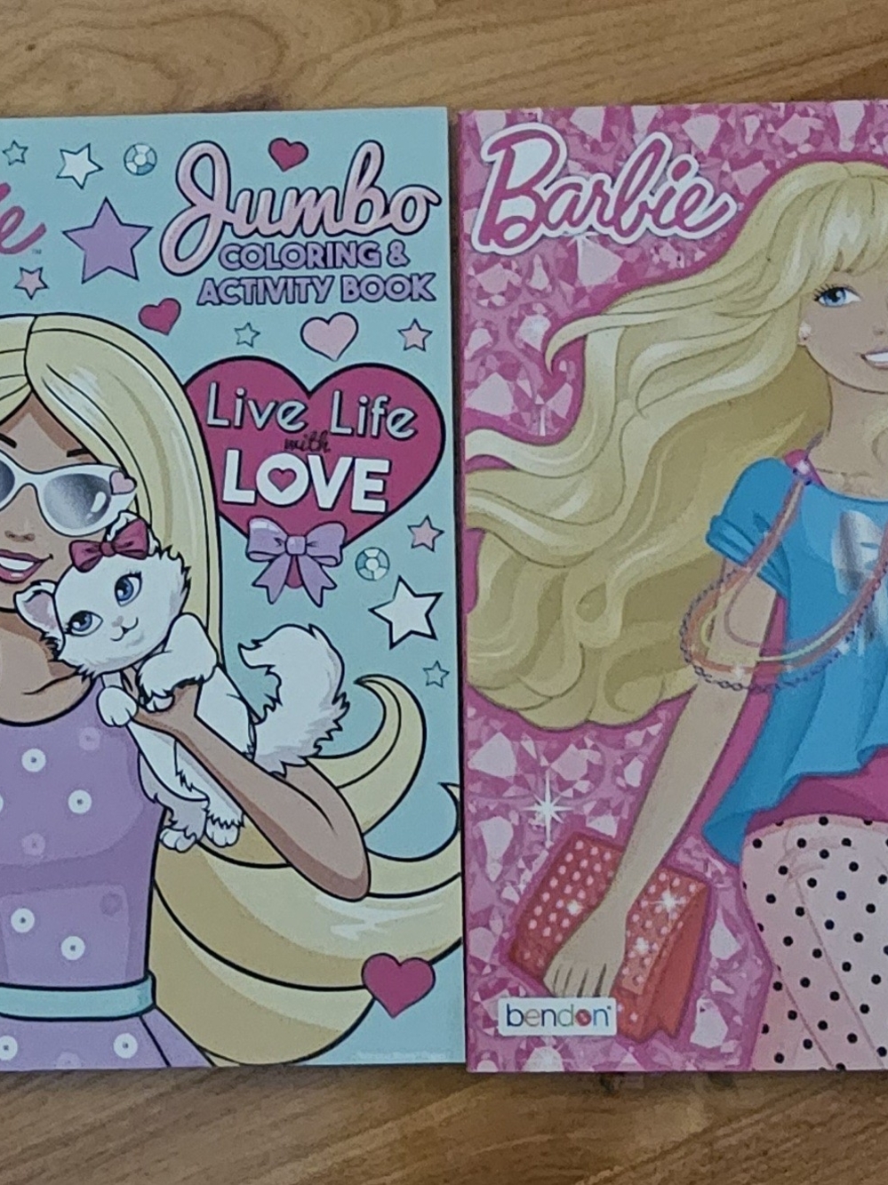 LOT--2 Barbie books: coloring/activity Jumbo book--preowned- unused great cond!